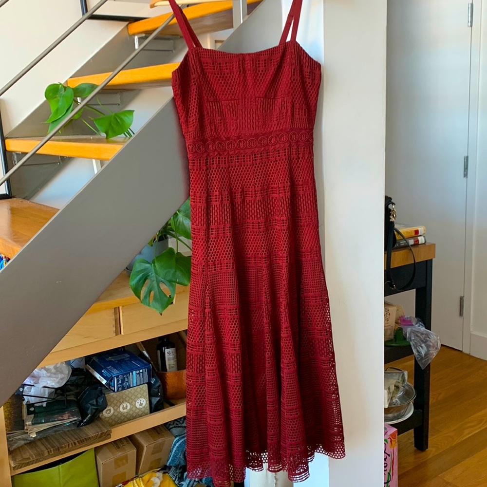 Deep red Sandro dress.
